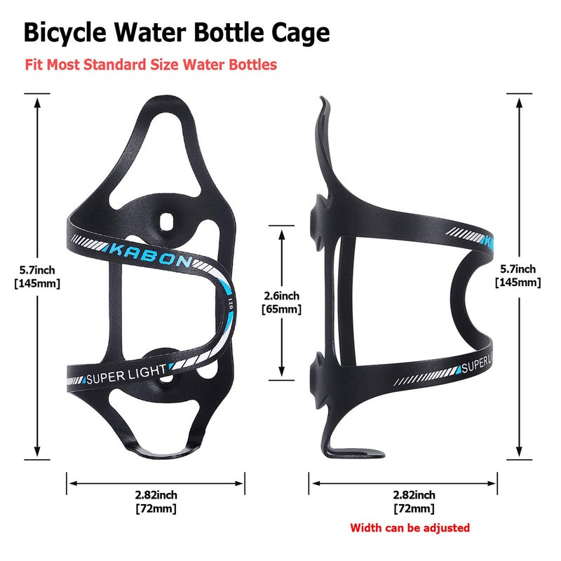 KABON Bike Water Bottle Holder, KABON Lightweight Bicycle Alloy Aluminum Side Load Water Bottle Cage Brackets for Road Bike Cycling Accessories - Blue - Image 2